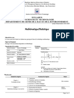 Syllabus 1eme Master Math Stat