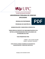 Dirección Del Proyecto de Implementación de Un ERP en La Microfinanciera Perú Aplicando Los Estándares Del PMI