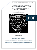 Why Jesus Forgot To Explain Trinity (By Inamullah Mumtaz)