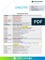 1º Semestre: Calendário Geral