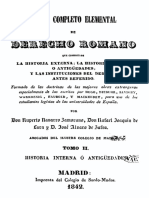 Curso Completo Elemental de Derecho Romano Tomo II, Por Ruperto Navarro