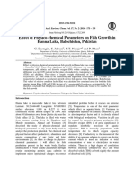 Effect of Physico-Chemical Parameters On Fish