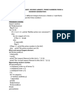 Program 5. Largest, Second Largest, Prime Numbers From A Random Generation AIM