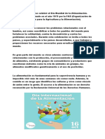 Este 16 de Octubre Se Celebró El Día Mundial de La Alimentación