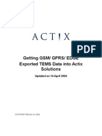 Getting Exported TEMS Data Into Actix Solutions-GSM-GPRS