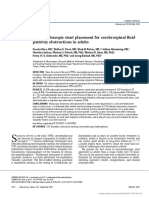 (19330693 - Journal of Neurosurgery) Neuroendoscopic Stent Placement For Cerebrospinal Fluid Pathway Obstructions in Adults