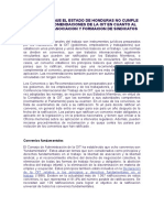 Analisis Porque El Estado de Honduras No Cumple Con Las Recomendaciones de La Oit en Cuanto Al Derecho de Asociacion y Formacion de Sindicatos