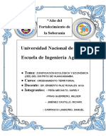 Zonificación Ecológica y Económica (ZEE) Del Distrito de Huancabamba