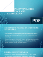 (STS) Government Policies On Science and Technology