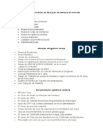 Lista de Documentos de Liberação de Abertura Do Mercado