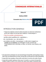 Relations Economiques Internationales: Filière: FC Mathieu KODIO Economiste Chez