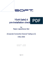 Rajeev Rajasekharan Nair - YSoft SafeQ6 Pre-Installation Checklist