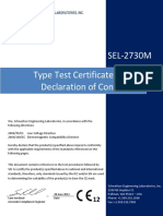 2730M Test Certificate