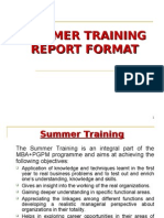 Summer Training Guidelines