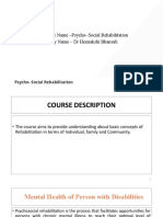 Impact of Psychiatric Disability On The Individual, Family, Community