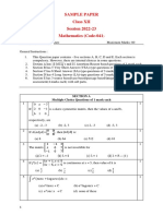 QP, Xii Maths 2022-23