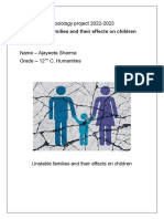 12th Sociology Project - Unstable Families