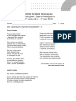 Avaliação de Língua Portuguesa - 3º Ano