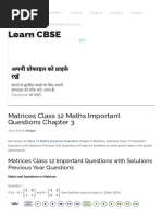 Matrices Class 12 Maths Important Questions Chapter 3 - Learn CBSE