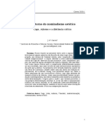 CARON, J-P. em Torno Do Nominalismo Estetico