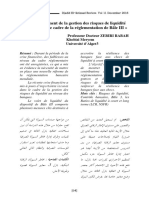 Le Renforcement de La Gestion Des Risques de Liquidité Bancaire Dans Le Cadre de La Réglementation de Bâle III