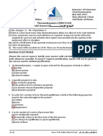 Thermodynamics I (MEP1203) Model Answer (