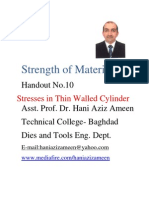 Strength of Materials - Stresses in Thin Walled Cylinder - Hani Aziz Ameen