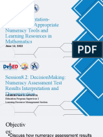 Session 5 - Decision Making Numeracy Assessment Test Results Interpretation and Dissemination