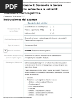 Examen - (AAB02) Cuestionario 3 - Desarrolle La Tercera Evaluación Parcial Referente A La Unidad 8 - Trastornos Neurocognitivos