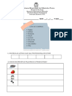 Avaliação Bimestral - 3 Bim - 2022 - Prefeitura Ribeirão Preto