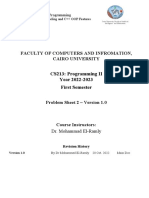 Faculty of Computers and Infromation, Cairo University: CS213: Programming II Year 2022-2023 First Semester