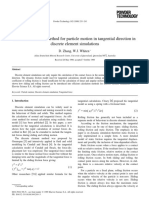 A New Calculation Method For Particle Motion in Tangential Direction in Discrete Element Simulations