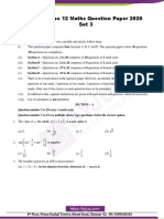 CBSE Class 12 Maths Question Paper 2020 Set 3