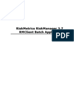 Risk Metrics Risk Manager 3.7 RMClient Batch Application