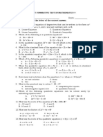 1st Summative Test Math 9