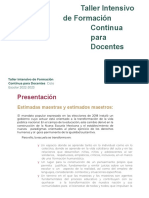 Taller Intensivo de Formación Continua para Docentes