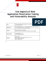 White Paper: Practical Aspects of Web Application Penetration Testing and Vulnerability Analysis