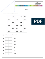 Prep Class Maths Test Paper