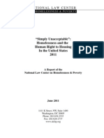 "Simply Unacceptable": Homelessness and The Human Right To Housing in The United States 2011