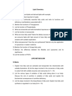 Lipid Chemistry and Metabolism