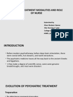 Current Treatment Modalities and Role of Nurse