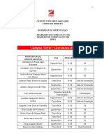 Horários de Orientação