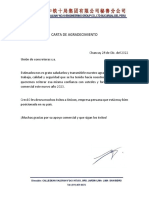 Carta de Agradecimiento