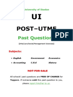 Ui Post Utme Past Questions (Arts. Law. Sos. MGT)