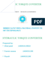 Hydraulic Torque Coverter: Shree Sa'D Vidya Mandal Institute of Technology