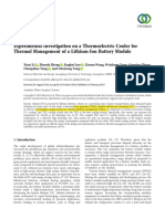 Experimental Investigation On A Thermoelectric Cooler For