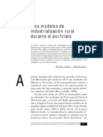 Dos Modelos de Industrialización Rural Durante El Porfiriato