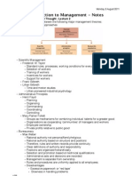 Introduction To Management - Notes