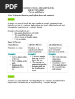 VII - English - PHRASES AND CLAUSES