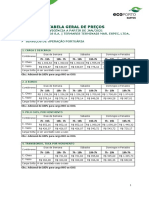 Tabela de Preços